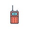 Color illustration icon for Walkie talkie, wireless and radio