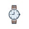 Color illustration icon for Watches, time and clock