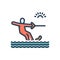 Color illustration icon for Water sport, rides and game