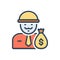 Color illustration icon for Wealthy, rich and affluent