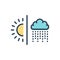 Color illustration icon for weather, atmospheric conditions and environment