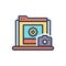 Color illustration icon for Webshots, picture and image