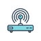 Color illustration icon for wifi, digital and signal