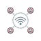 Color illustration icon for Wifi home, network and connection