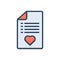 Color illustration icon for Wishlist, favorite and document