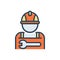 Color illustration icon for worker, staff and member