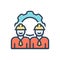 Color illustration icon for Workforce, labor pool and worker