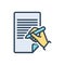 Color illustration icon for Writes, notepad and composing