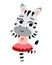 Color illustration for kids, cartoon cute character Zebra dancer