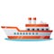 Color image of cartoon ship on white background. Vector illustration of transport for kids.