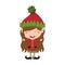 Color image with christmas gnome girl