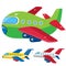 Color images of cartoon airplanes on a white background. Vector illustration set of vehicle, transport for kids