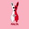 Color Imitation of Malta Flag with Pharaoh Hound, National Animal