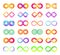 Color infinity icon, infinite loop symbol logo. Colorful endless arrow chains sign, abstract eternity logo, endless