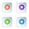 Color Islamic octagonal star ornament icon isolated on white background. Set colorful icons in square buttons. Vector