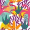 Color Jungle Animal and Floral Deciduous Vector