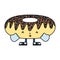 Color kawaii cute donut with arms with legs