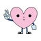 Color kawaii cute heart with arms and legs