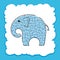 Color labyrinth toon elephant. Kids worksheets. Activity page. Game puzzle for children. Wild animal. Maze conundrum. Vector
