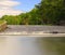 A color landscape image of the spillway at Whipple Dam State in Huntingdon County, Pennsylvania.