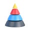 Color layered cone isolated on a white background