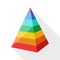 Color layered pyramid icon