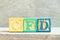 Color letter block in word CFD Abbreviation of Contract for Difference on wood background