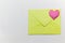 Color letter envelopes and colored hearts