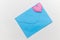 Color letter envelopes and colored hearts