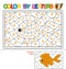 Color by letter. Puzzle for children. Fish