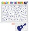 Color by letter. Puzzle for children. Guitar