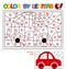 Color by letters. Learning the capital letters of the alphabet. Puzzle for children.Letter C. Car. Preschool Education.