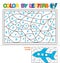 Color by letters. Learning the capital letters of the alphabet. Puzzle for children. Letter P. Plane. Preschool Education.