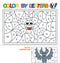 Color by letters. Learning the capital letters of the alphabet. Puzzle for children .Letter V. Vampire Bat. Preschool Education.