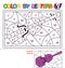 Color by letters. Learning the capital letters of the alphabet. Puzzle for children. Letter V. Violin. Preschool Education.