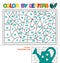 Color by letters. Learning the capital letters of the alphabet. Puzzle for children. Letter W. Watering Can. Preschool Education.