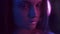 Color light portrait disco night woman face neon