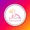 Color line Flying duck icon isolated on color background. Circle white button. Vector