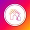 Color line House flood icon isolated on color background. Home flooding under water. Insurance concept. Security, safety