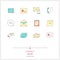 Color line icon set of contact form, information, objects and to