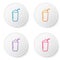 Color line Milkshake icon isolated on white background. Plastic cup with lid and straw. Set icons in circle buttons