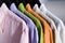 Color linen shirts on hangers