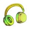 Color Listening Audio Device Wireless Headphones Vector