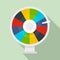 Color lucky wheel icon, flat style