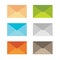 Color mail icon set in flat design style