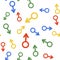 Color Male gender symbol icon isolated seamless pattern on white background. Vector