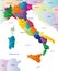 Color map of Italy