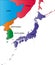 Color map of Japan