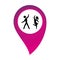 Color map pointer bottom side with pictogram couple dancing