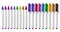 Color markers. Kids bright creative multicolor painting tools, artistic marker pens various color palette arranged in